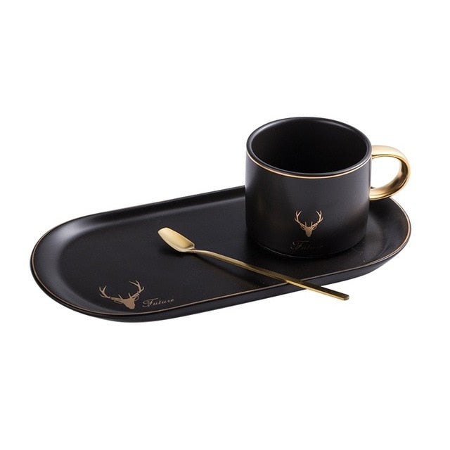 Gold Rim Ceramics Coffee Cups